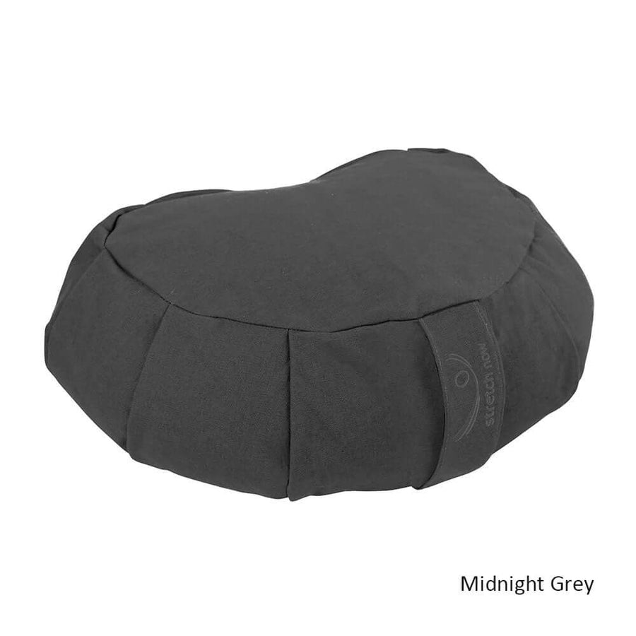 Meditation Cushion - Organic Cotton Crescent Zafu - Stretch Now