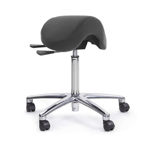 Posture Saddle Stool with Chrome Gas and Polished Base Stretch Now