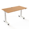 Conset DM96 Height Adjustable Desk in Beech finish, 1500 x 800 mm tabletop with white frame