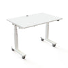 Conset DM96 Height Adjustable Desk main view, white melamine top with white frame