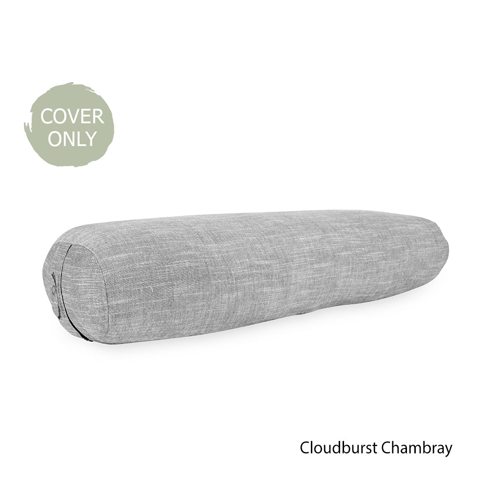 Replacement Cover for Organic Cotton Oval Yoga Bolster - Chambray