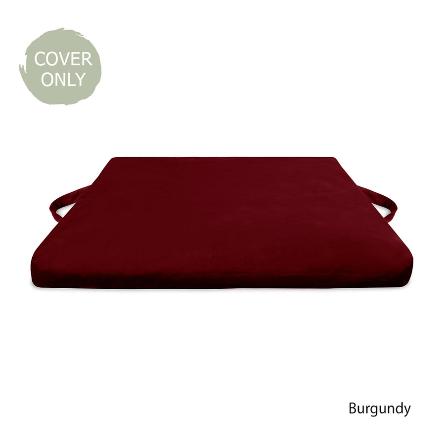 Replacement cover for zabuton meditation cushion in black organic cotton