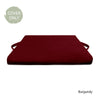 Replacement cover for zabuton meditation cushion in burgundy organic cotton