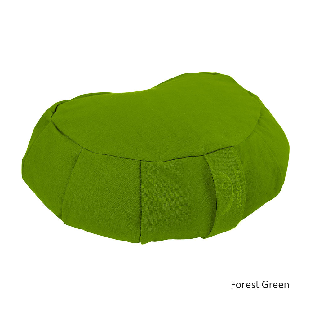 Meditation Cushion - Organic Cotton Crescent Zafu - Stretch Now