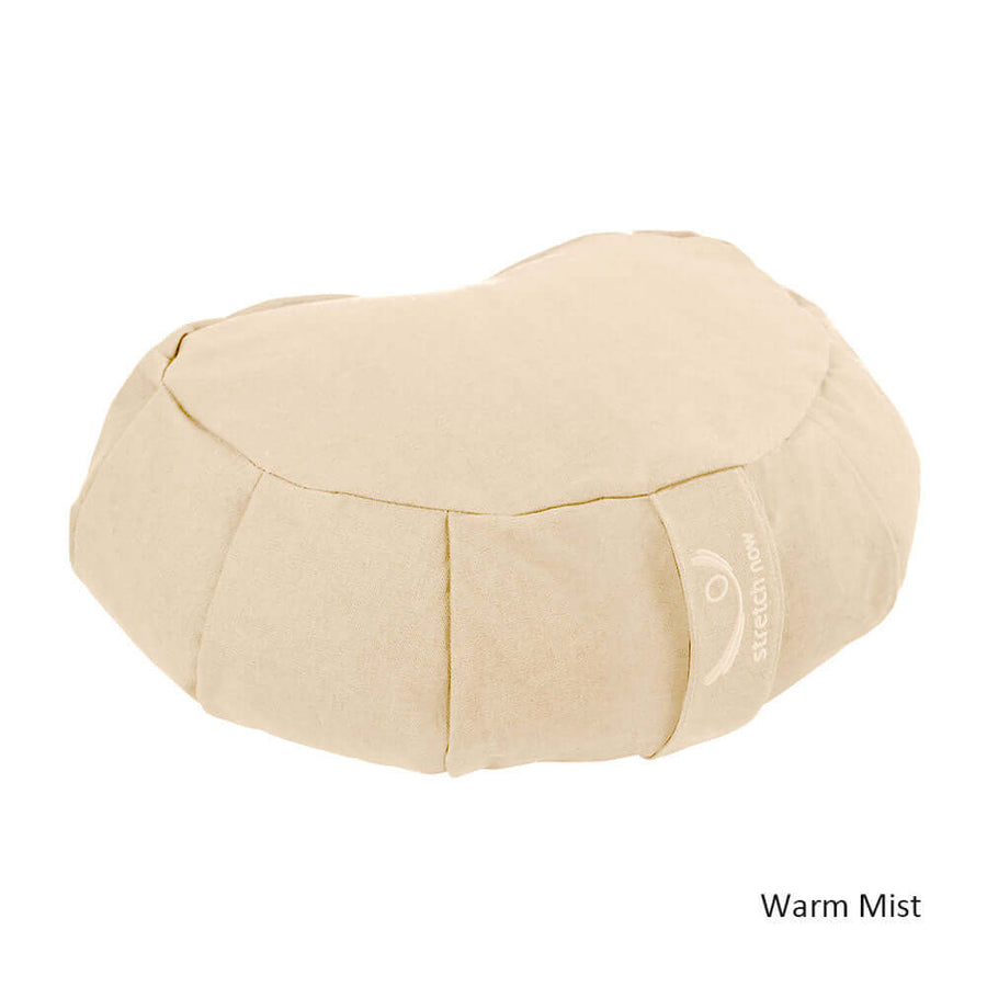 Meditation Cushion - Organic Cotton Crescent Zafu - Stretch Now