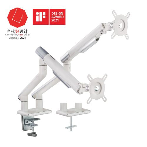 COSMAS Slim Aluminum Spring-Assisted Dual Monitor Arm