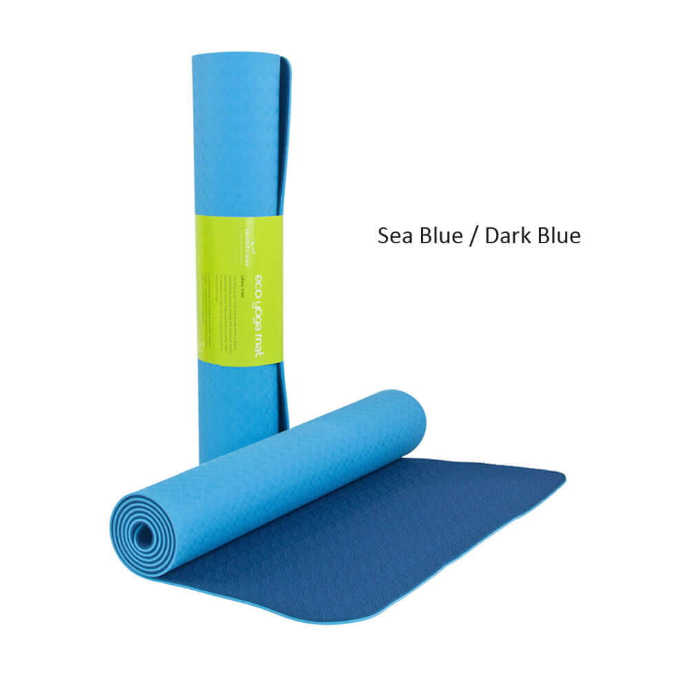 Eco Yoga Mat 4mm Sea Blue/Dark Blue