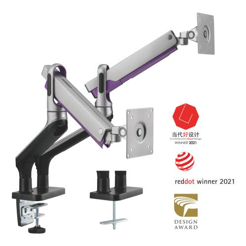 LINUS Aluminum Spring-Assisted Dual Monitor Arm - Stretch Now