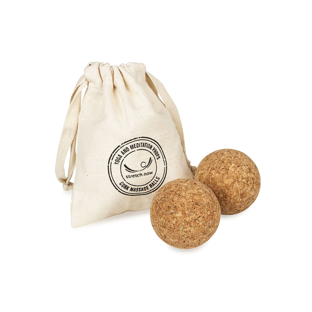 Cork Massage Balls with Pouch Stretch Now