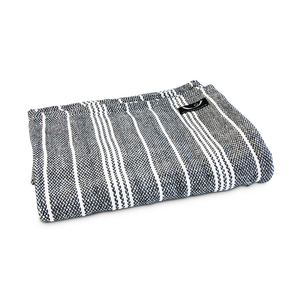 Organic Cotton Yoga Blanket - Stripy Grey