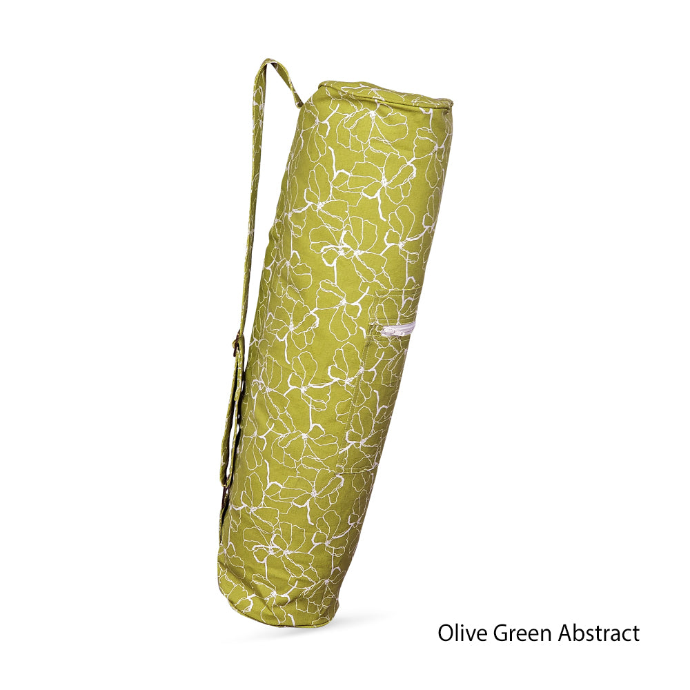 Organic Cotton Yoga Mat Bag - Printed Zip - Stretch Now