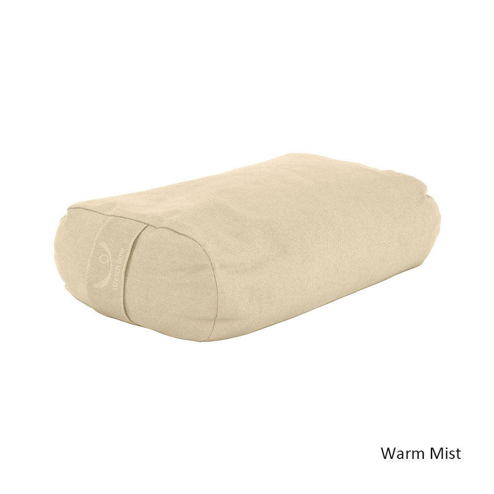 Meditation Cushion - Organic Cotton Rectangular Zafu (Filled with Buckwheat Husks)