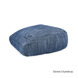 Meditation Cushion - Organic Cotton Square Zafu - Chambray