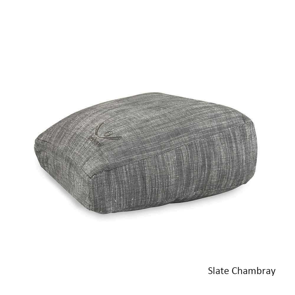 Meditation Cushion - Organic Cotton Square Zafu - Chambray